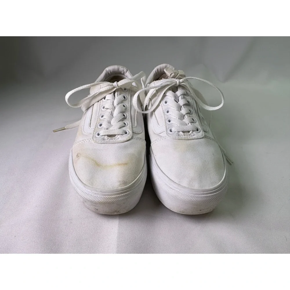 Vans Old Skool Stacked White Platform Shoes Womens Size 7 Chunky Sole Skate‎
